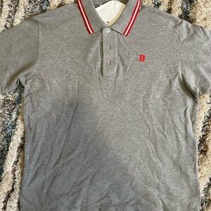 Bally Gray Polo Shirt with Red Accents